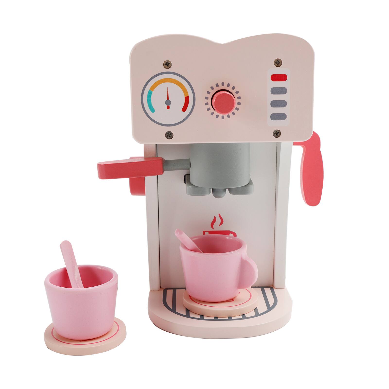 Alt View 2. Topteng - Pretend Play Coffee Machine Set for Kids - Interactive Toy with 10+ Accessories, Kitchen Role Play for Toddler Pink.