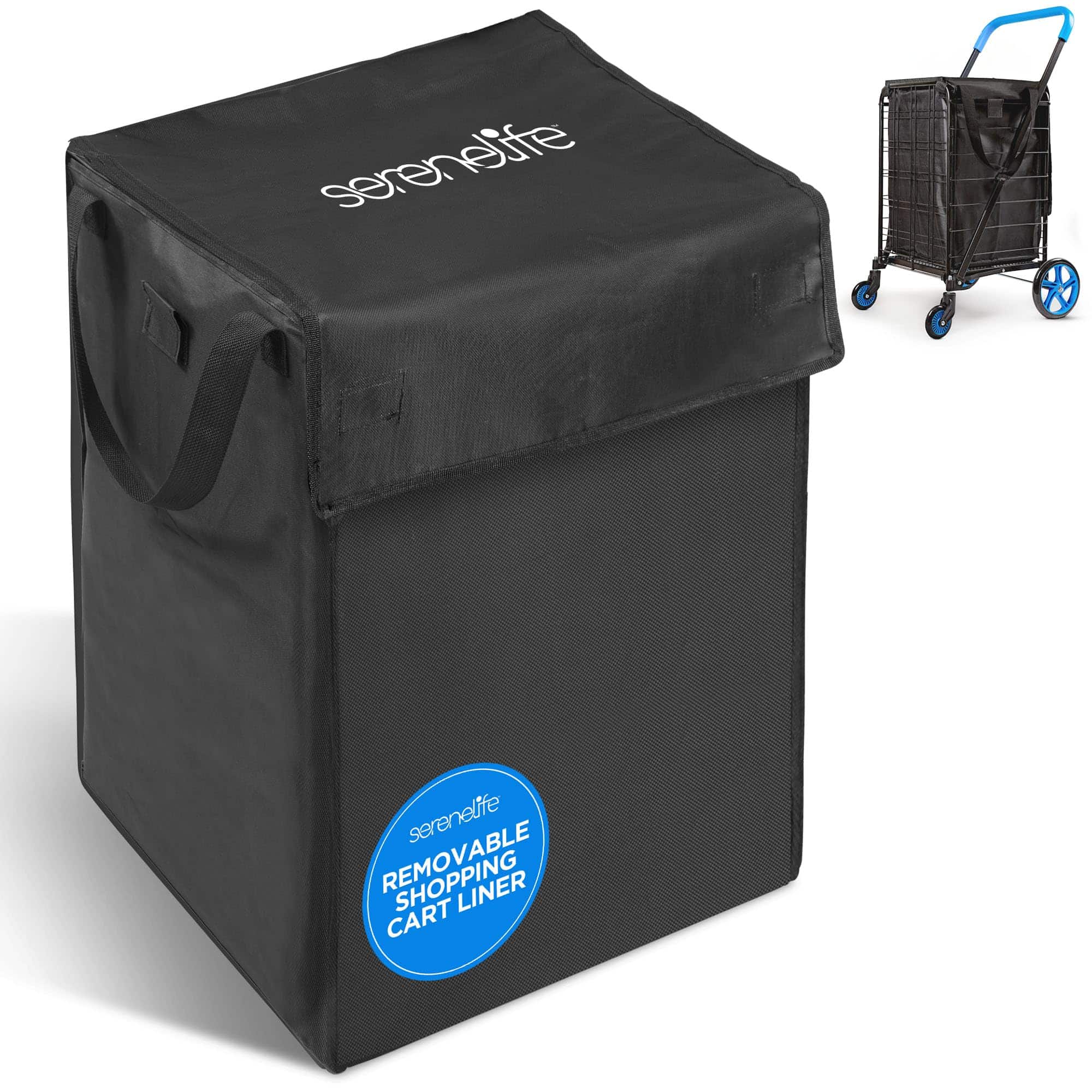 SereneLife - Removable Shopping Cart Liner – Waterproof, TearResistant, FitsFoldable Carts, Ideal for Groceries & Laundry - Black price history on PriceWatchPro