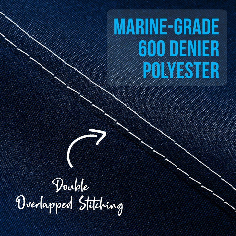 MARINE-GRADE 600 DENIER POLYESTER  
Double Overlapped Stitching
