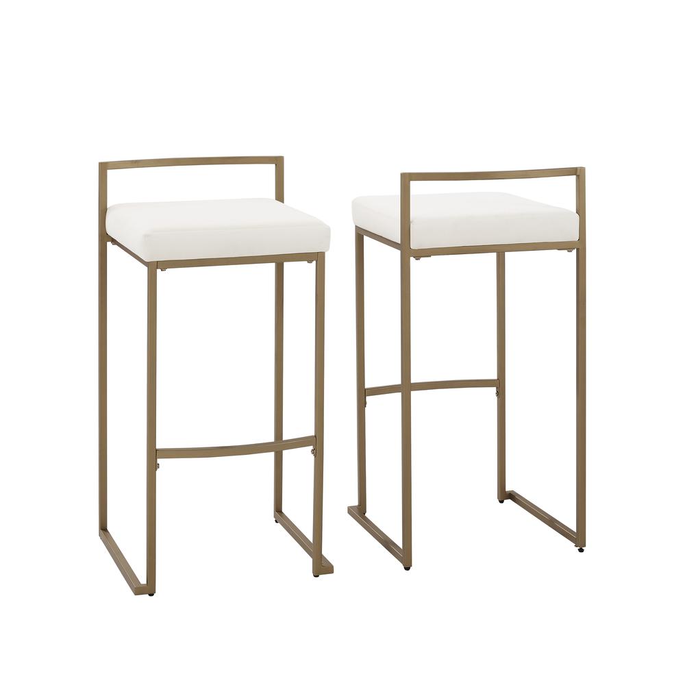 Alt View 1. Crosley Furniture - Harlowe 2-Piece Bar Stool Set - 2 Stools - Creme.