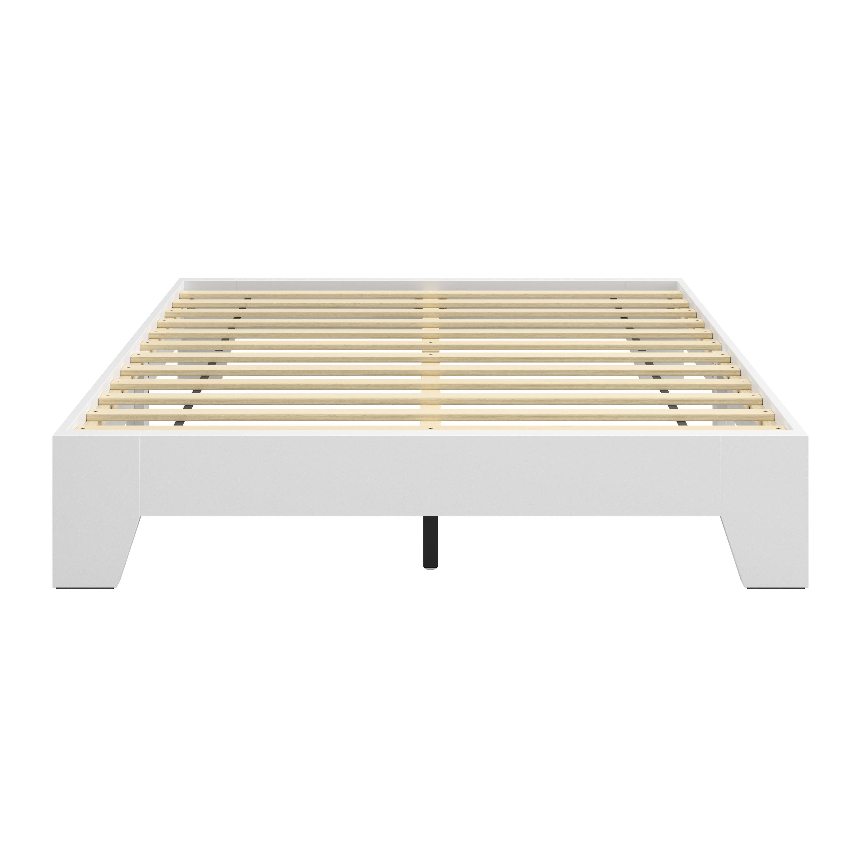 Alt View 1. Boyd Sleep - Lugano Platform Bed Frame - Solid Wooden Slat Support, No Box Spring Needed, Queen - WHITE.
