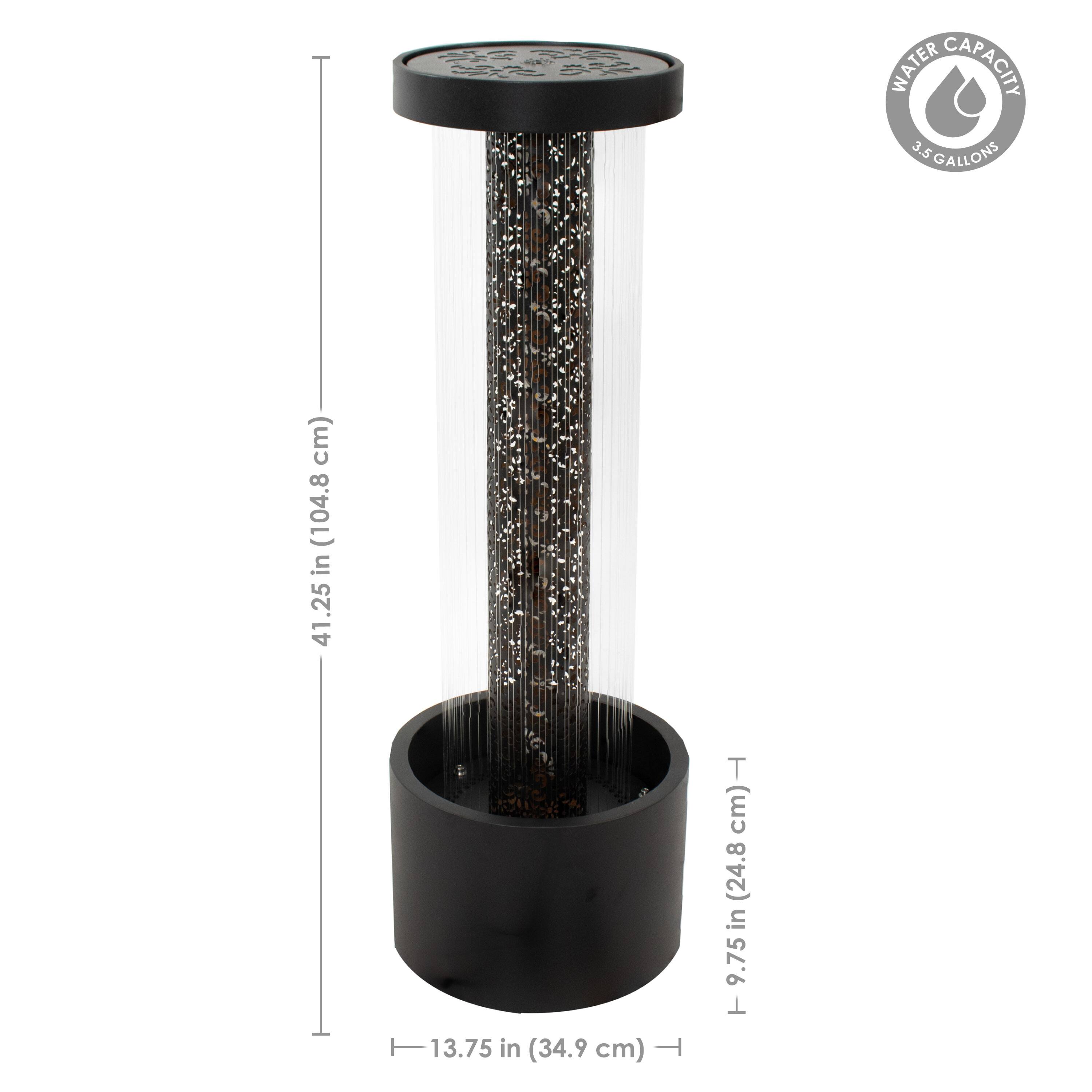 WATER CAPACITY: 3.5 GALLONS

- Height: 41.25 in (104.8 cm)
- Diameter: 9.75 in (24.8 cm)
- Base Diameter: 13.75 in (34.9 cm)