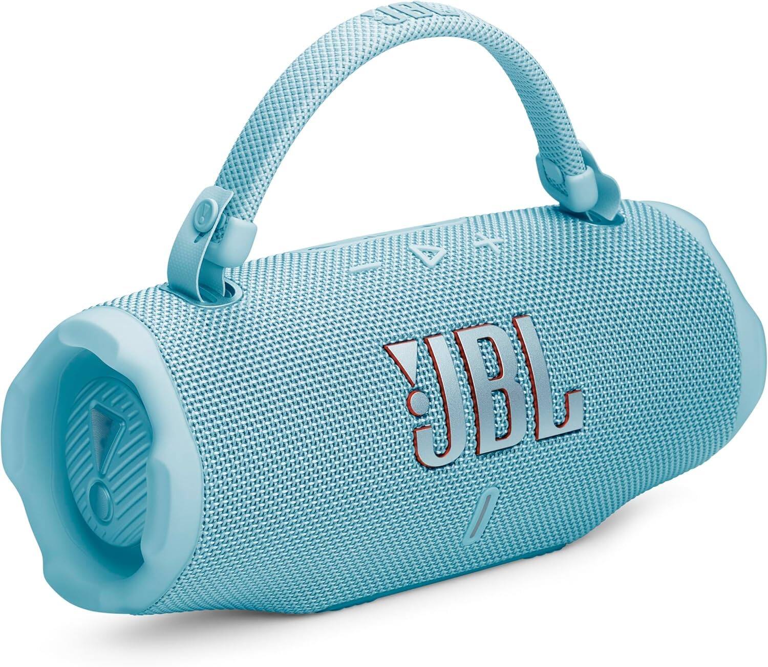 Back. JBL - Charge 6 Portable Waterproof Bluetooth Speaker with Carrying Case - Teal/Blue.