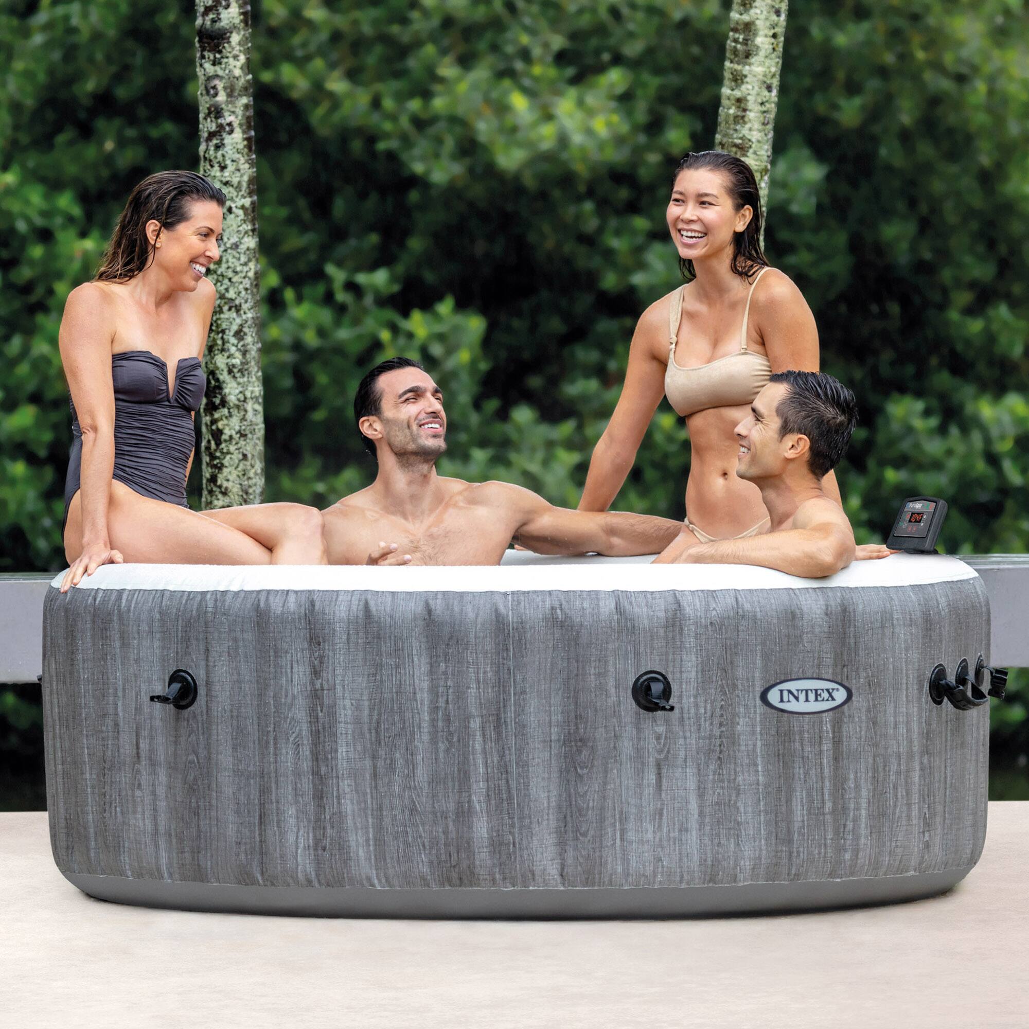 Alt View 10. Intex - Intex PureSpa Plus Greywood Inflatable Hot Tub Jet Spa with Filter Cartridges - Grey.