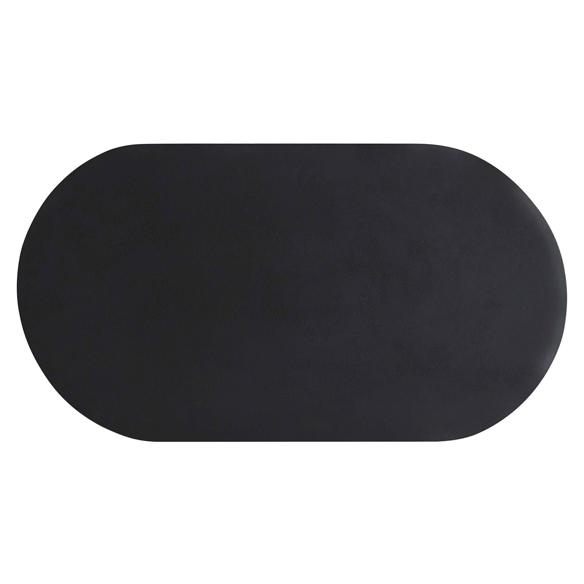 Alt View 4. Modway - Caspian Oval Concrete Coffee Table by Modway - Black.