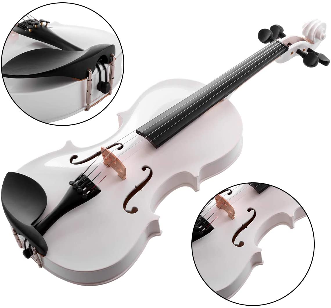 Alt View 2. Winado - Violin for Beginners Students, 4/4 Full Size Acoustic Violins Kit with Case,Bow, Rosin, Adults Teens  (White).