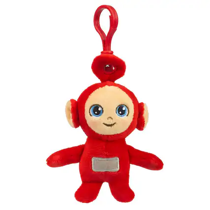 Front. The Loyal Subjects - Teletubbies 4-Inch Plush Backpack Clip | Po - Red.