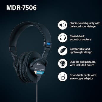 Sony Professional Studio Headphones Black MDR7506 - Best Buy Sony Professional Studio Headphones Black MDR7506 - Best Buy