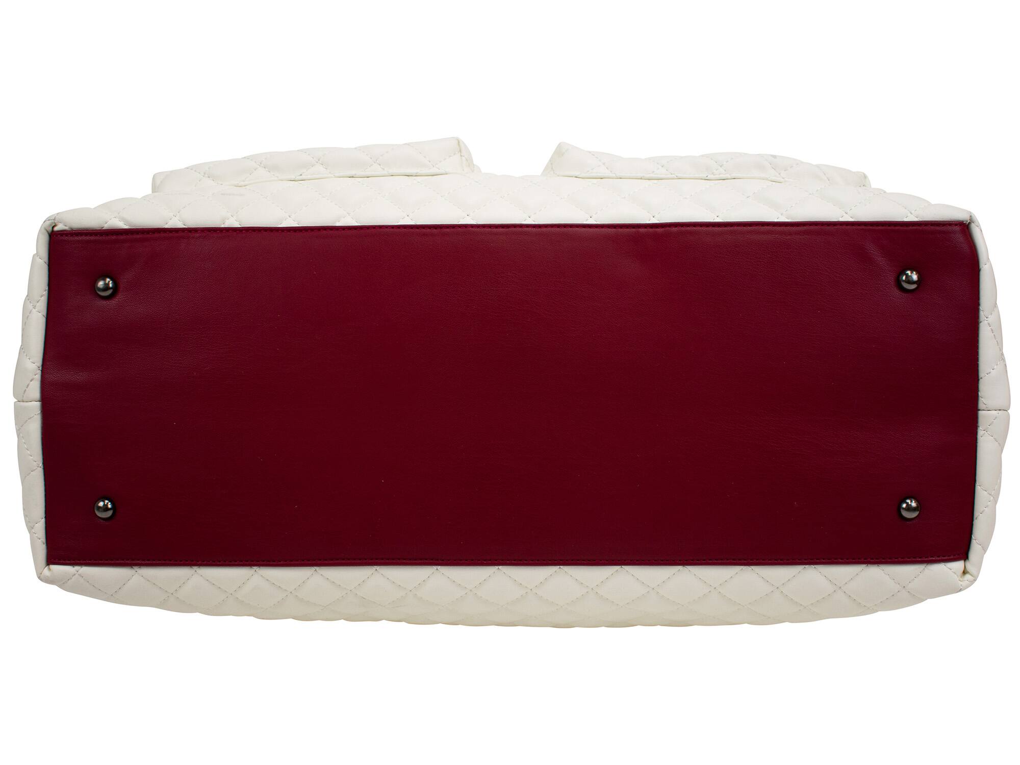 Alt View 2. Badgley Mischka - BADGLEY MISCHKA Diana Quilted Vegan Leather Weekender Duffel Bag | Cream - Cream.