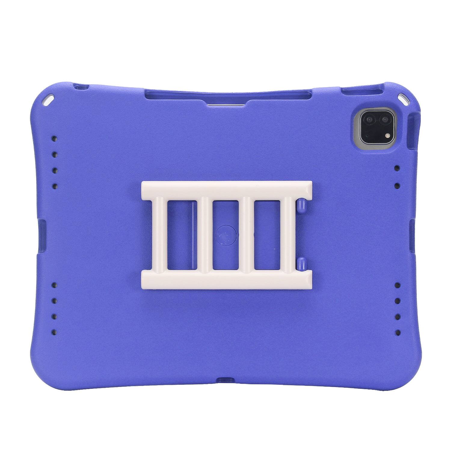 Back. Dteck - for Apple iPad Air (M4) 13" 2026/(M3) 2025/(M2) 2024 Rugged Case,Shockproof Heavy Duty EVA Cover with Rotating Stand - Purple.
