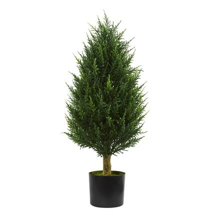 Front. BreeBe - 3' Cypress Tower Tree UV Resistant (Indoor/Outdoor) - Green.