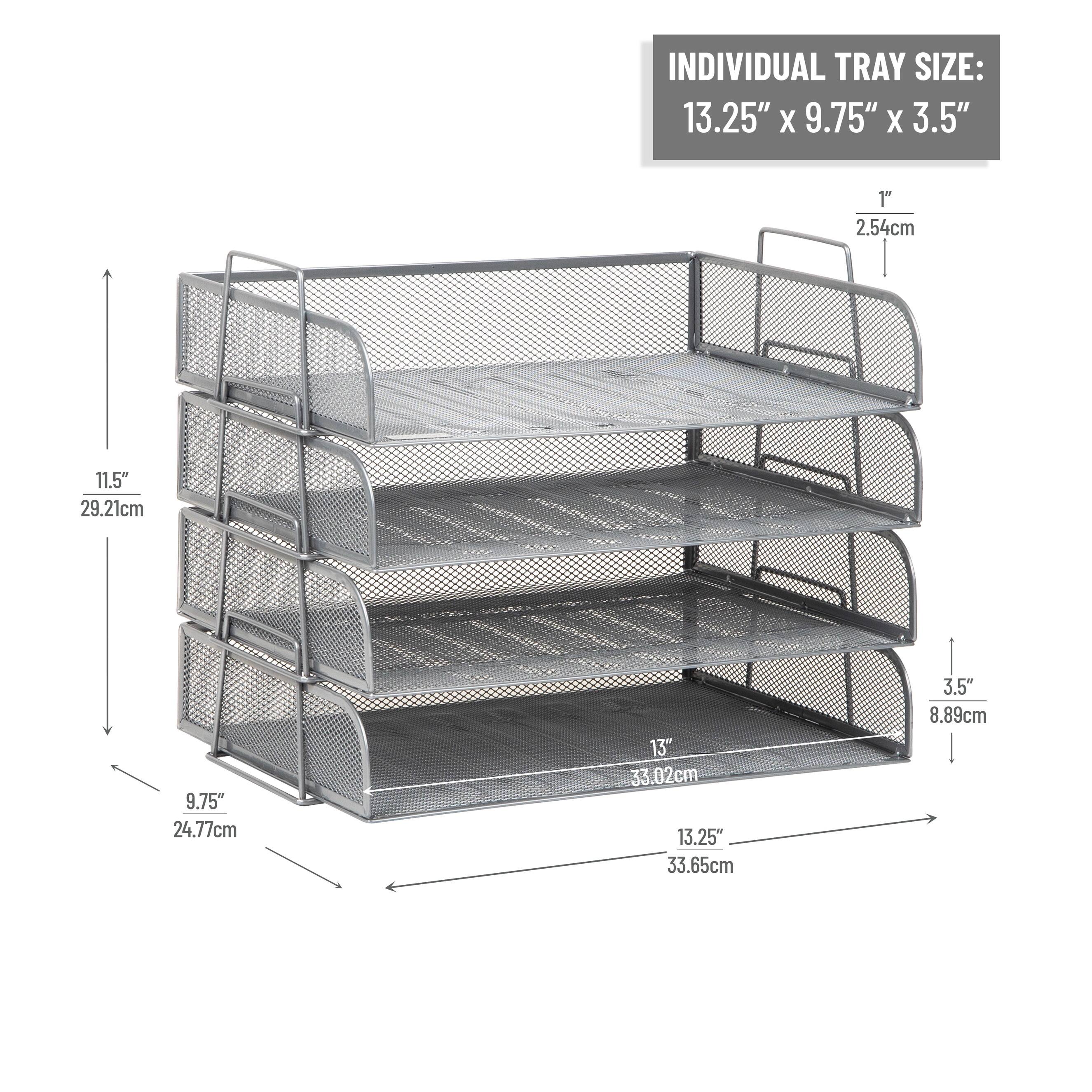 INDIVIDUAL TRAY SIZE:  
13.25" x 9.75" x 3.5"  
1" = 2.54cm  
11.5" = 29.21cm  
9.75" = 24.77cm  
13" = 33.02cm  
13.25" = 33.65cm  
3.5" = 8.89cm