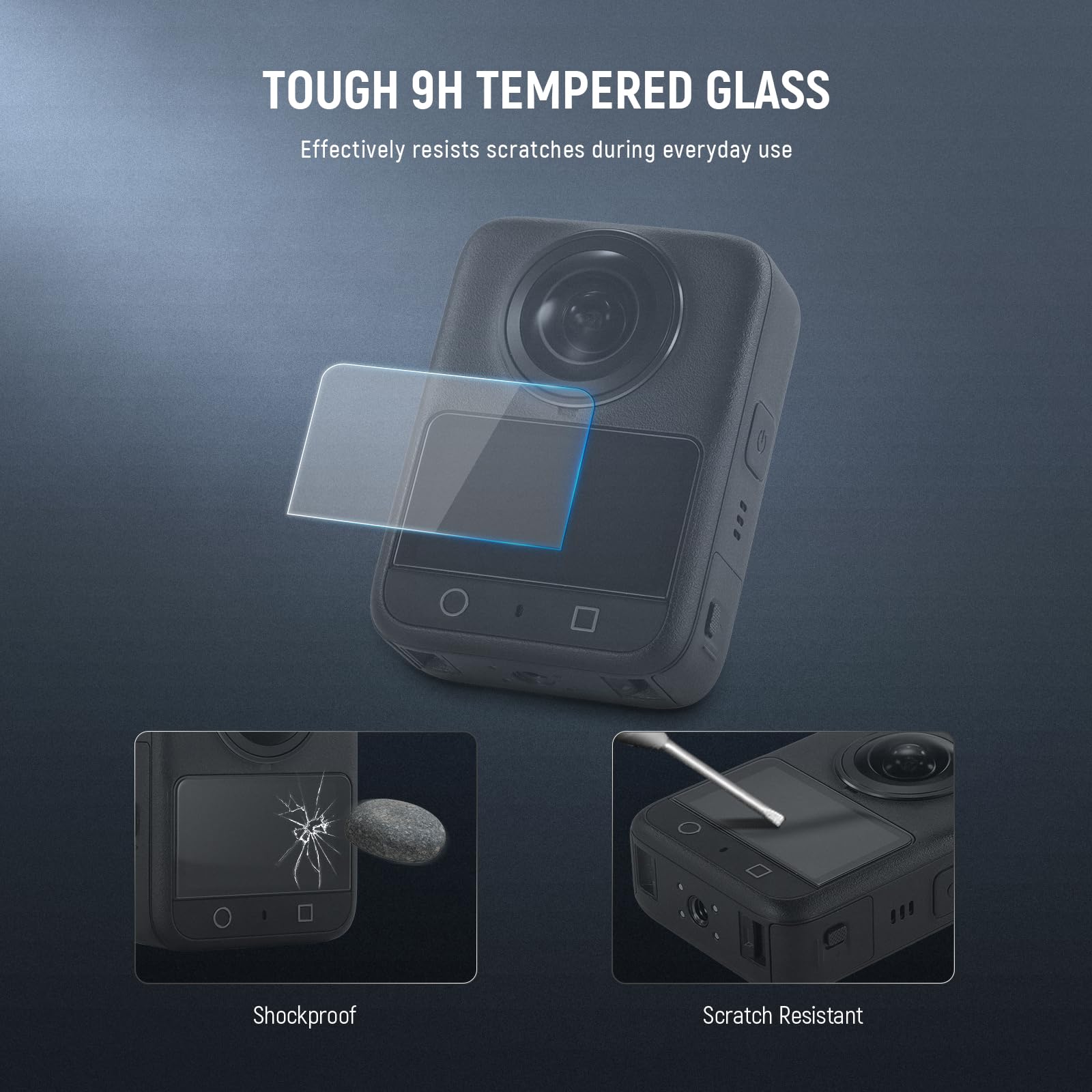 TOUGH 9H TEMPERED GLASS  
Effectively resists scratches during everyday use  

Shockproof  
Scratch Resistant