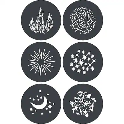Front. Godox - Godox GP-GS2 Gobo Set for MG1200Bi Spotlight Mount (6-Pack).