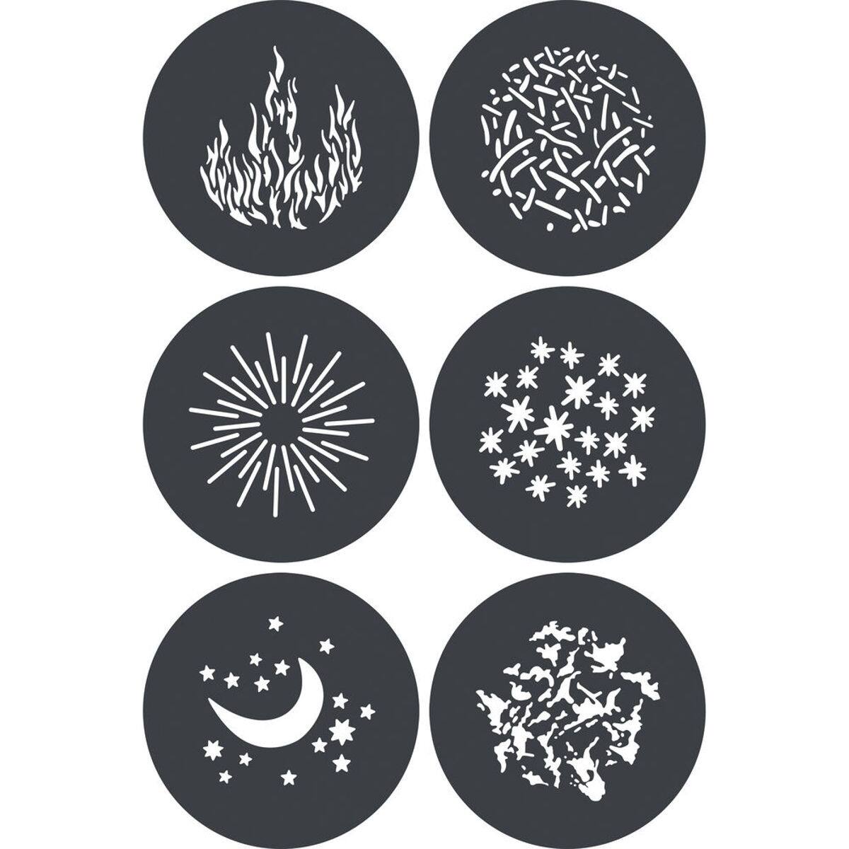 Front. Godox - Godox GP-GS2 Gobo Set for MG1200Bi Spotlight Mount (6-Pack).