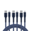 Nautica - 3 Pack 10 ft Lightning to USB A Cable MFi Certified Braided Extra Long Fast Charging iPhone, iPad Charger Cord - Navy - 3Pack