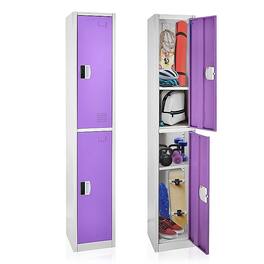 AdirOffice - Storage Locker 629-Series 72" H 2-Tier Steel Digital Lock 2-Shelf Locker - Purple