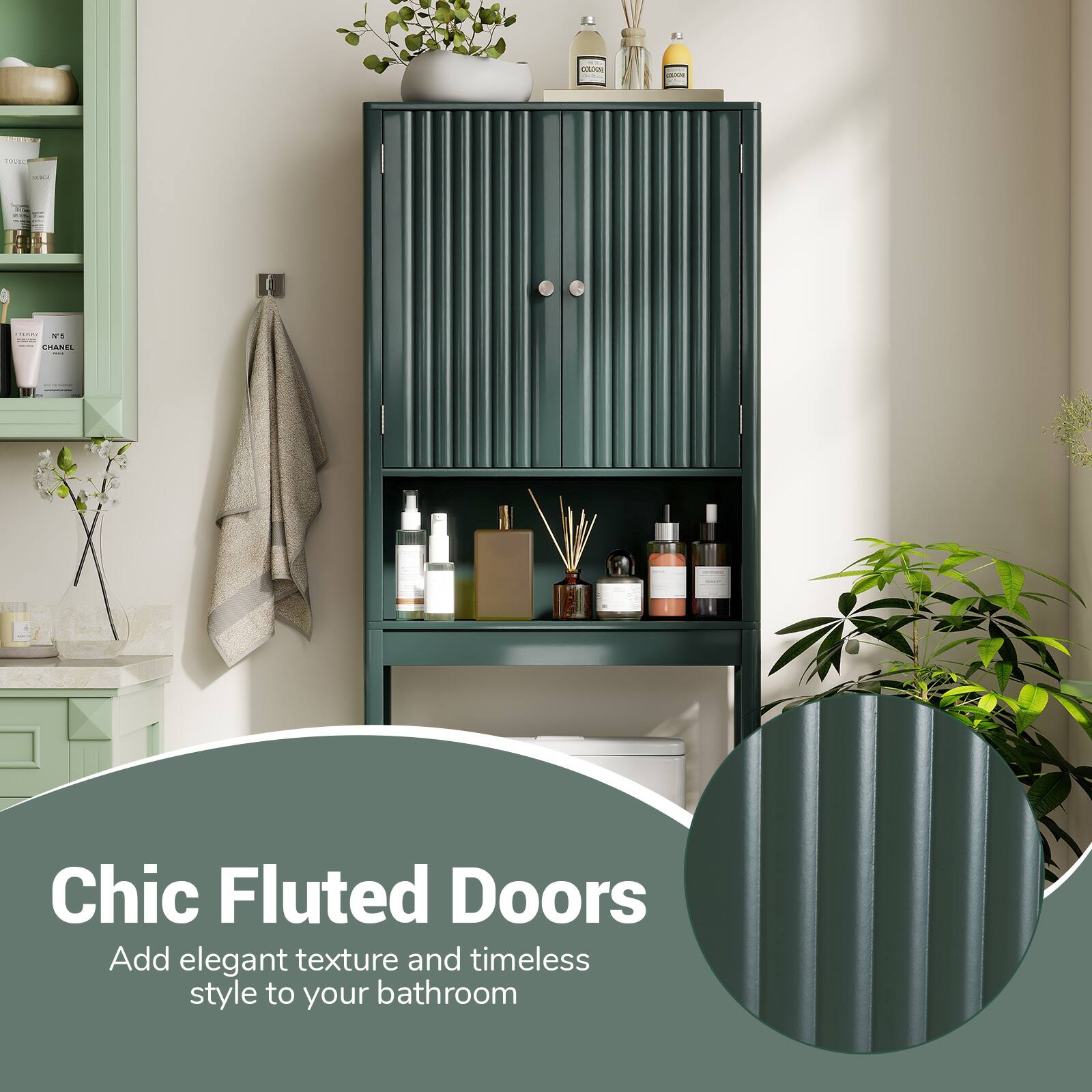 Chic Fluted Doors  
Add elegant texture and timeless style to your bathroom