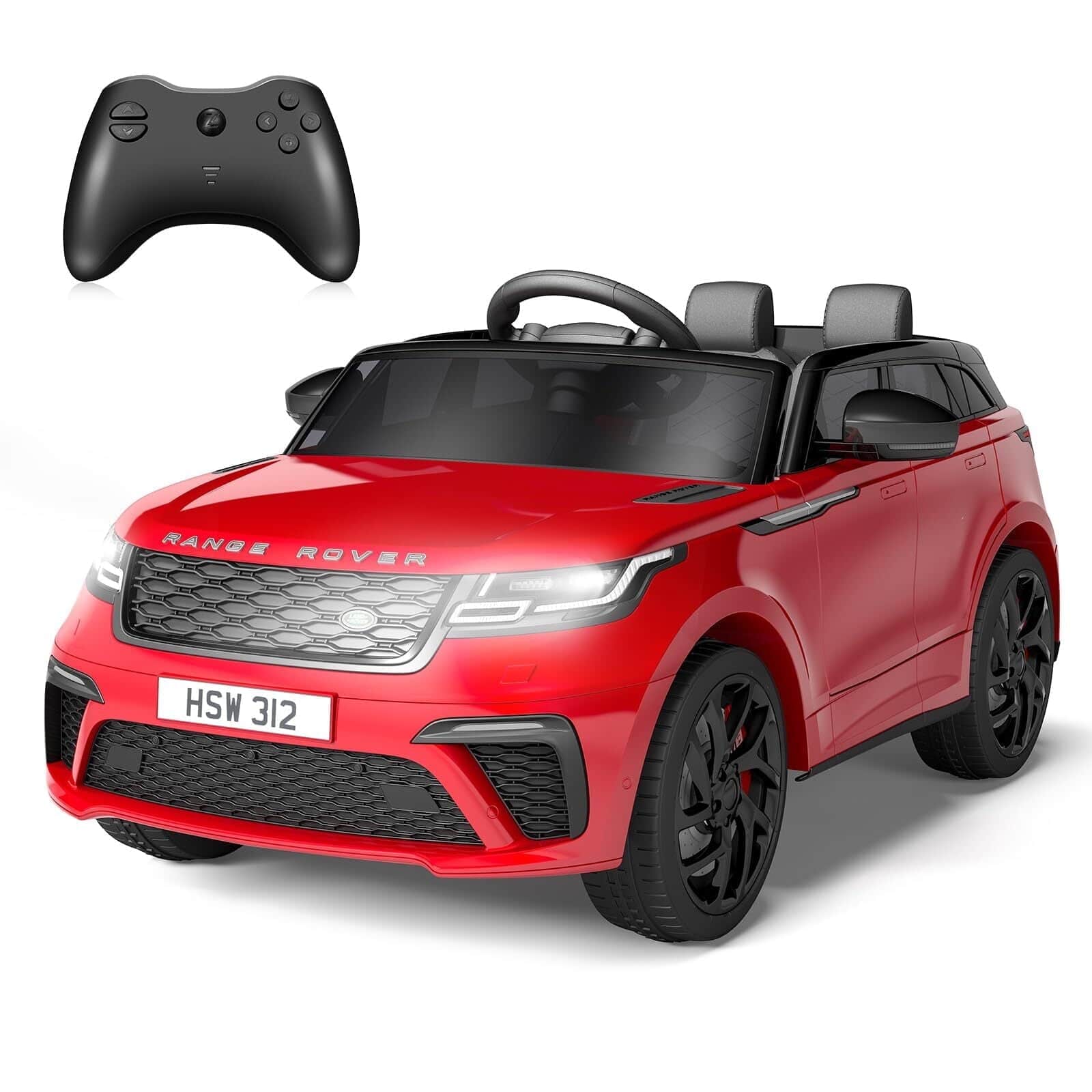 GARVEE - Kids Land Rover Electric Car 12V, Officially Licensed, Bluetooth Remote, Safety Features - Red