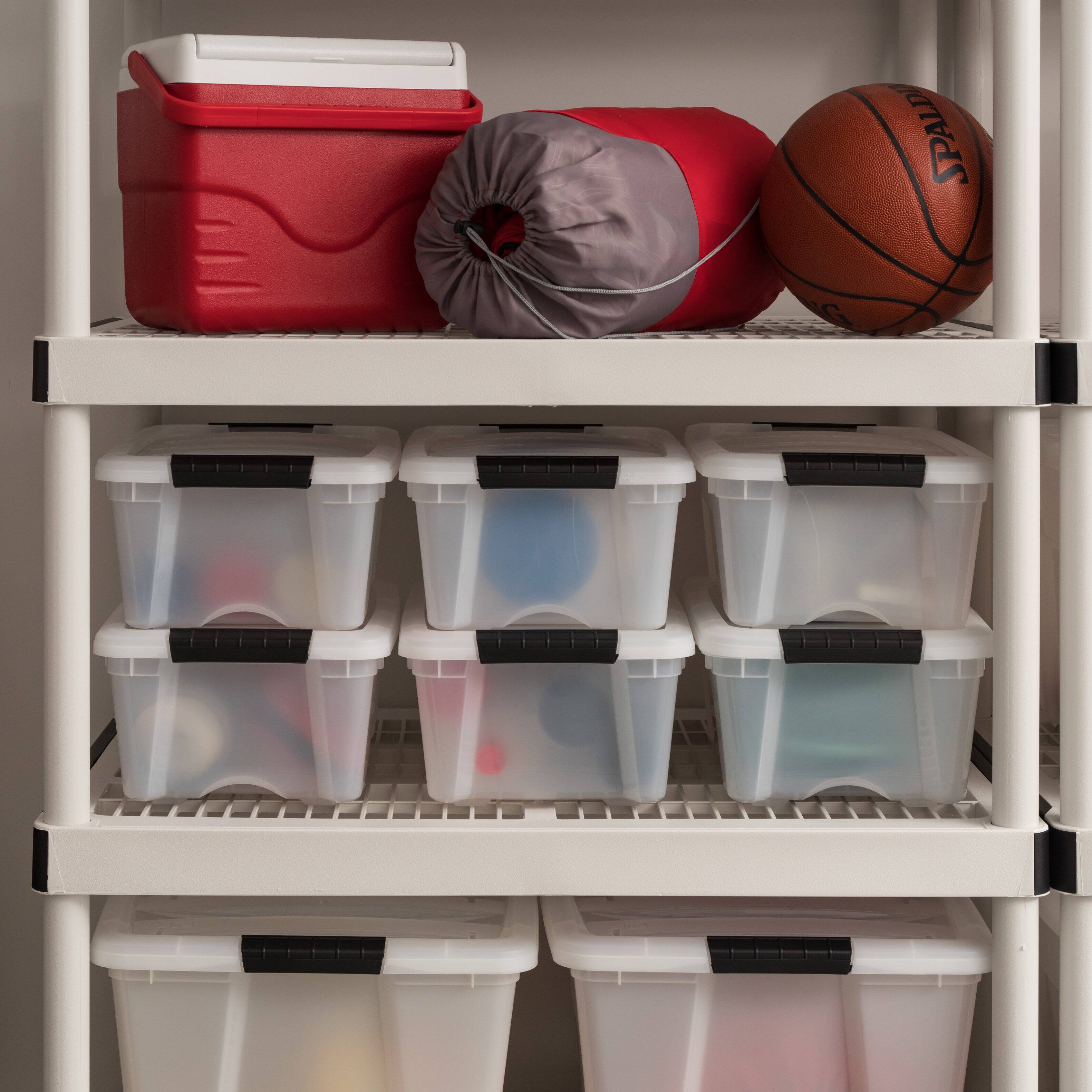 Alt View 2. IRIS USA - IRIS Plastic Storage Bins with Lids and Secure Latching Buckles - 6 Pack.