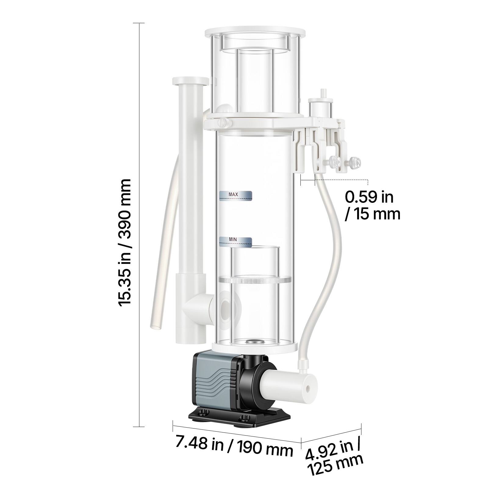 mm 390 / in 15.35  
MAX MIN 0.59 in / 15 mm  
7.48 in / 190 mm  
4.92 in / 125 mm
