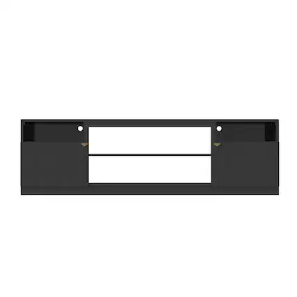 Front. Boyel Living - Black TV Stand Fits TVs up to 70 in. to 80 in. - Black.