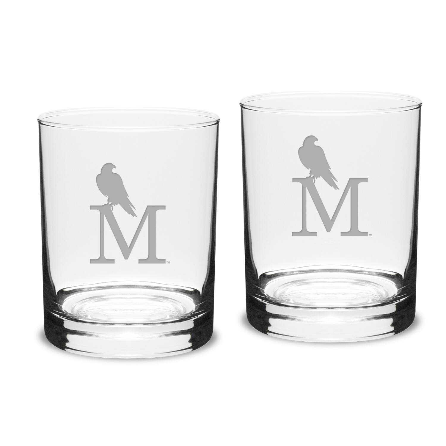 Jardine - Montevallo Falcons Team Design 14oz. Classic Double Old Fashion Glass Set - Multicolor