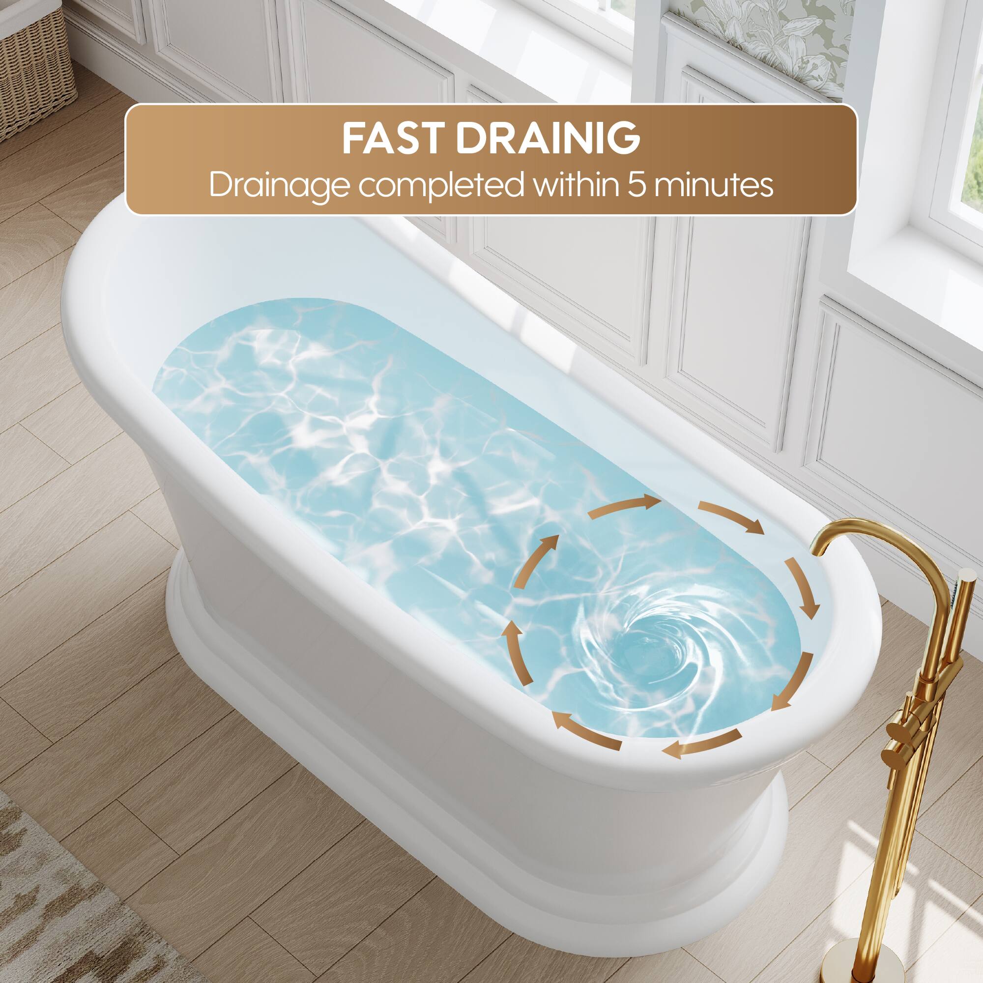 FAST DRAINING  
Drainage completed within 5 minutes