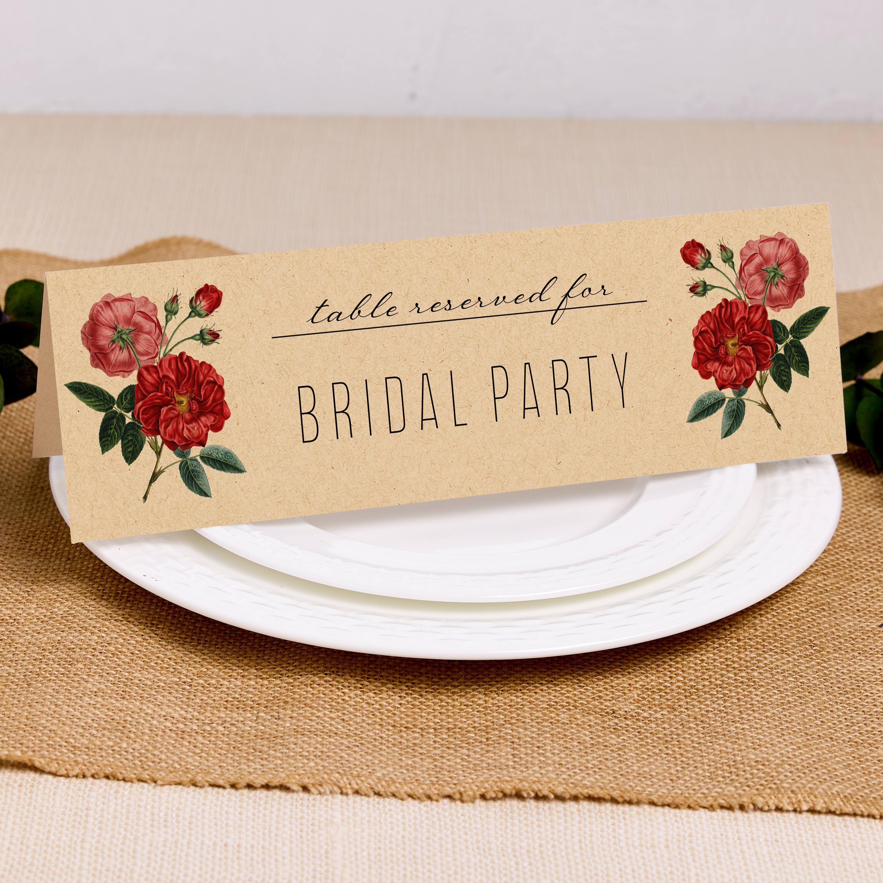 table reserved for  
BRIDAL PARTY