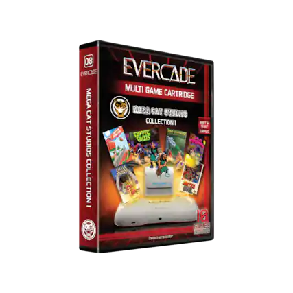 08 EVERCADE EVERCADE MULTI GAME CARTRIDGE MEGA CAT STUDIOS CAT COLLECTION | 8 16 BIT 5 1301 GAMES PAINTER CAFFEE ZIZU17 PASSER STUDIOS POWERS MEDUSA LITTLE COLLECTION 1 EVEPCLOS WCEN ECCOR 280 CAT STUDIOS DUEL JUSTICE 10 GAMES INCLUDED CONSOLE NOT INCLUDED - E (Everyone)