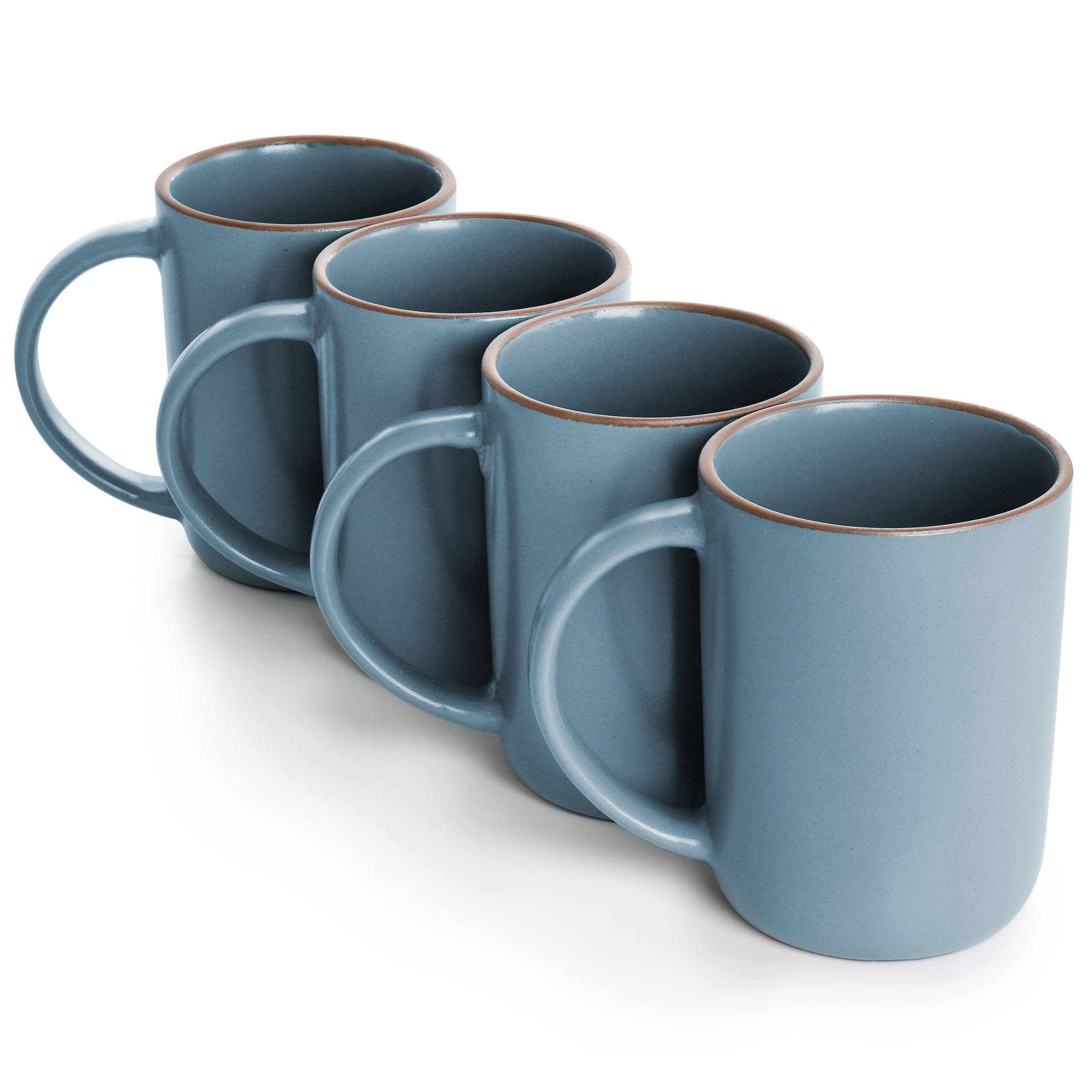Alt View 2. Gibson - Gibson Elite Dumont 4 Piece 17oz Terracotta Mug Set in Light Blue - Light Blue.