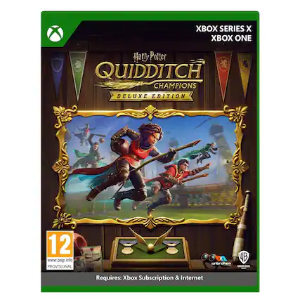 XBOX SERIES X XBOX ONE
Harry Potter 2020 THE QUIDDITCH CHAMPIONS DELUXE EDITION
TM 12 www.pegi.info PROVISIONAL
FEULY EEVER WEICH BROOM EXCE DETIONAL
WB unbroken STRIONAL WARNER BROS ORDER
Requires: Xbox Subscription & Internet - E10+ (Everyone 10+)