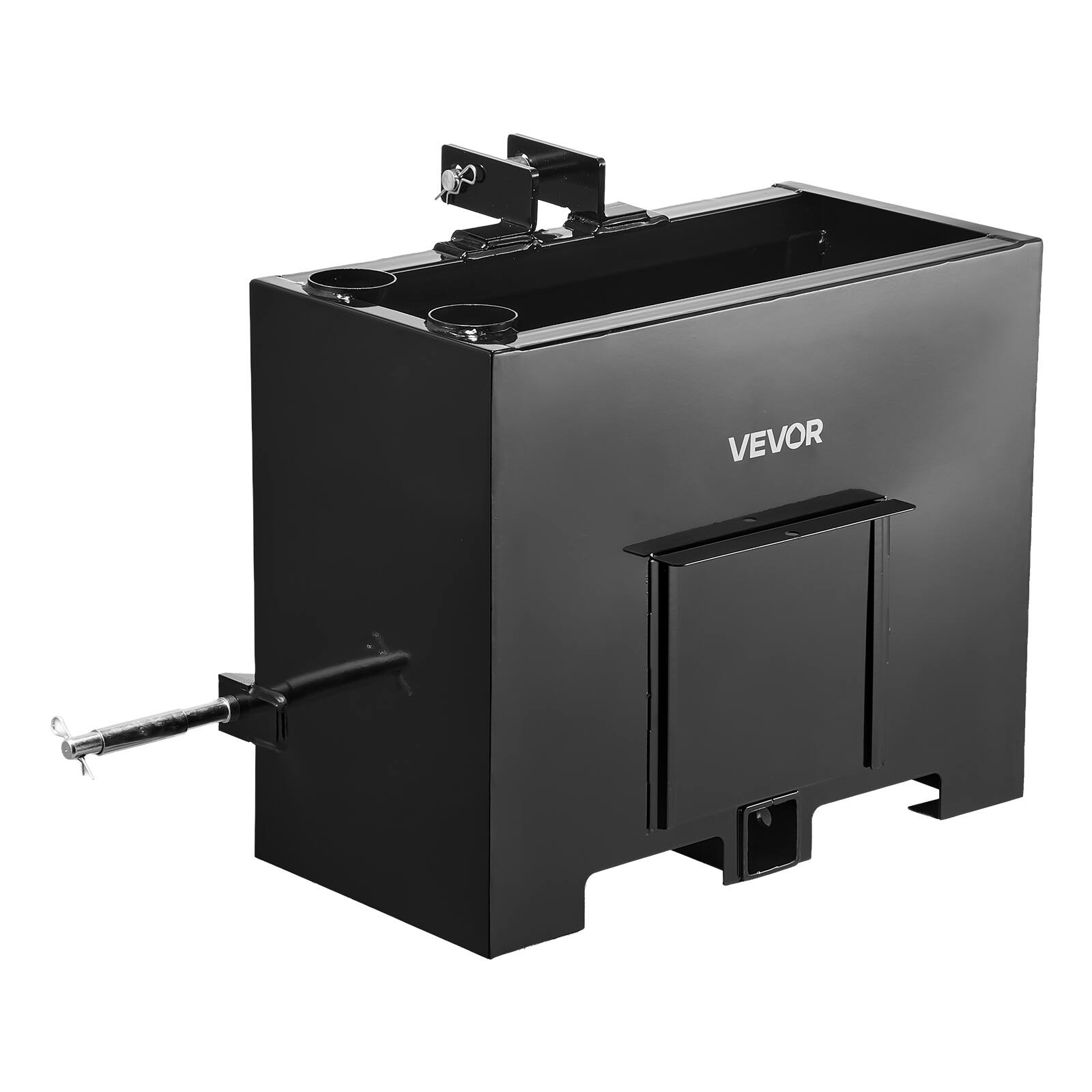 Alt View 5. VEVOR - Ballast Box, 3-Point Category 1 Tractor Ballast of 800 lbs Capacity,with Standard 2 Inch Hitch Receiver,Heavy-Duty Steel - Black.