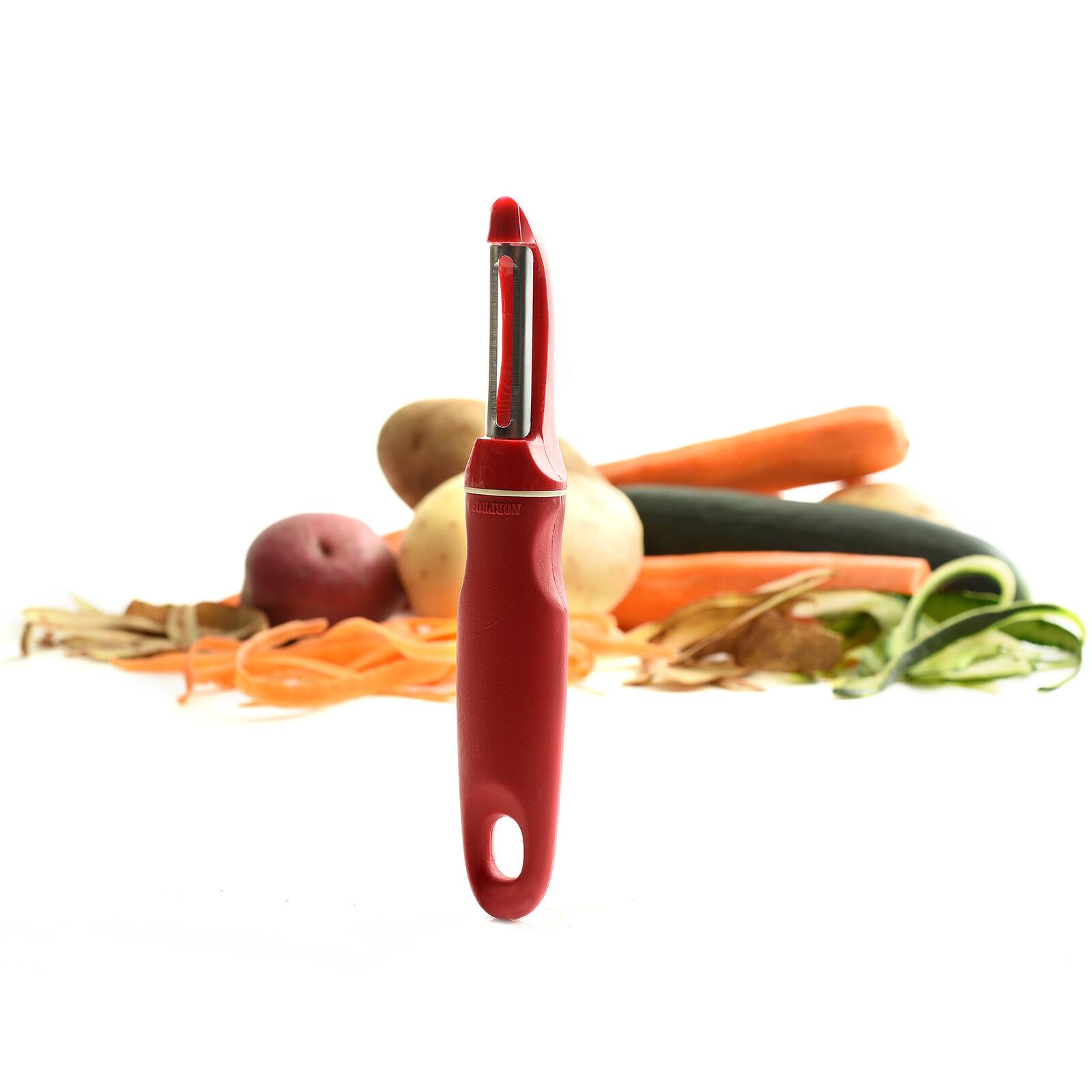 Alt View 4. Norpro - Grip-EZ Vegetable Peeler, 7.25-Inch, Red - Red.