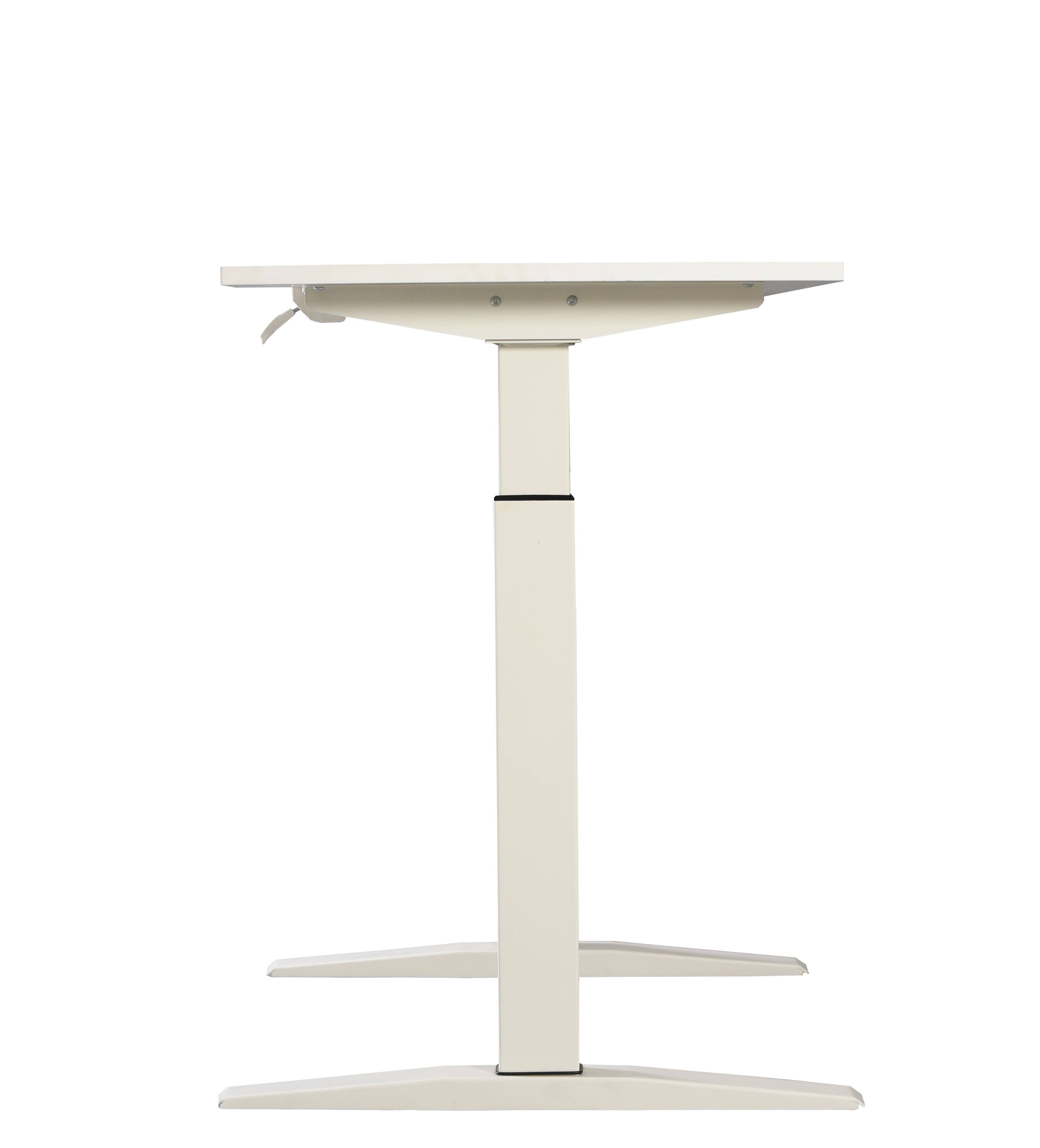 Alt View 3. Glintex - 47'' Standing Desk with Manual Height Adjustment 29.3''-43.3'', Spacious Surface and Sturdy Steel Frame - White.
