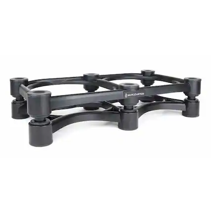 Front. IsoAcoustics - IsoAcoustics Iso-430 17" x 9" Speaker Isolation Stand with Tilt Adjustment - Each - Black.