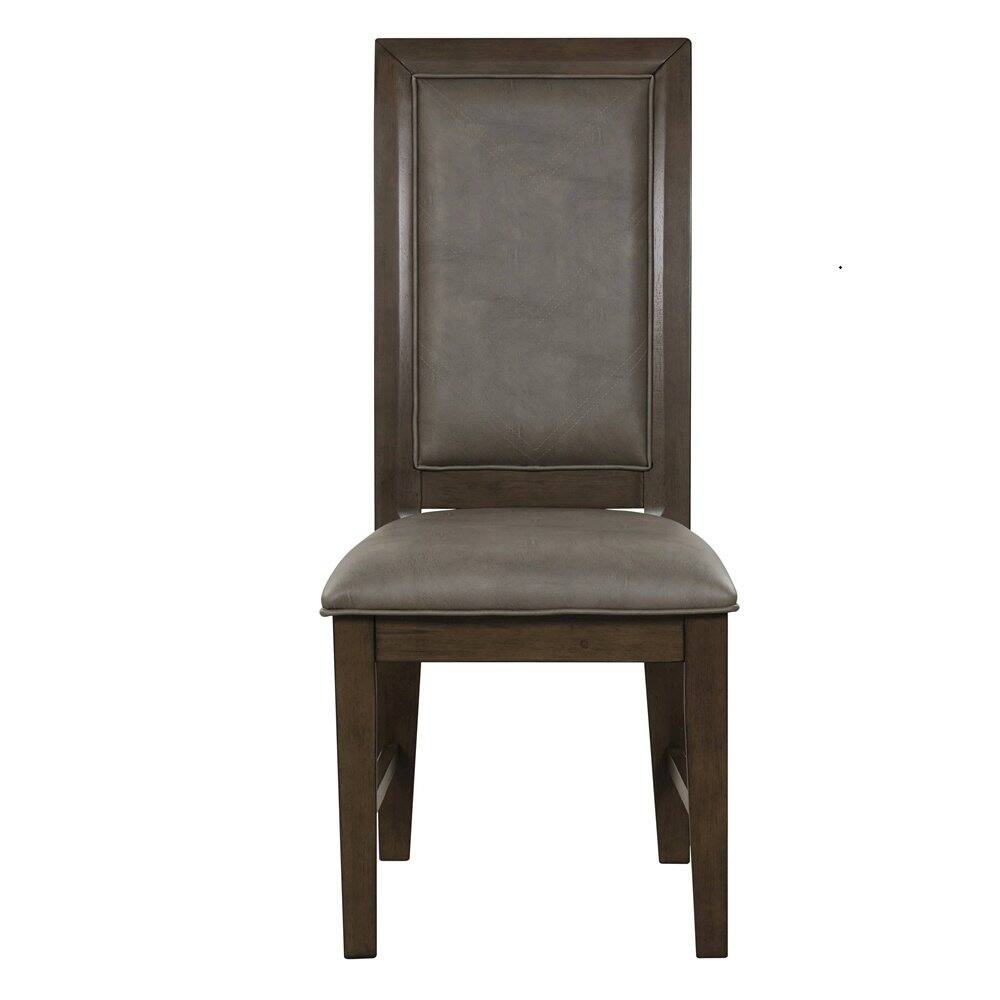 Left. New Classic Furniture - Cityscape Dining Chair-Walnut (Set of 2) - Brown.