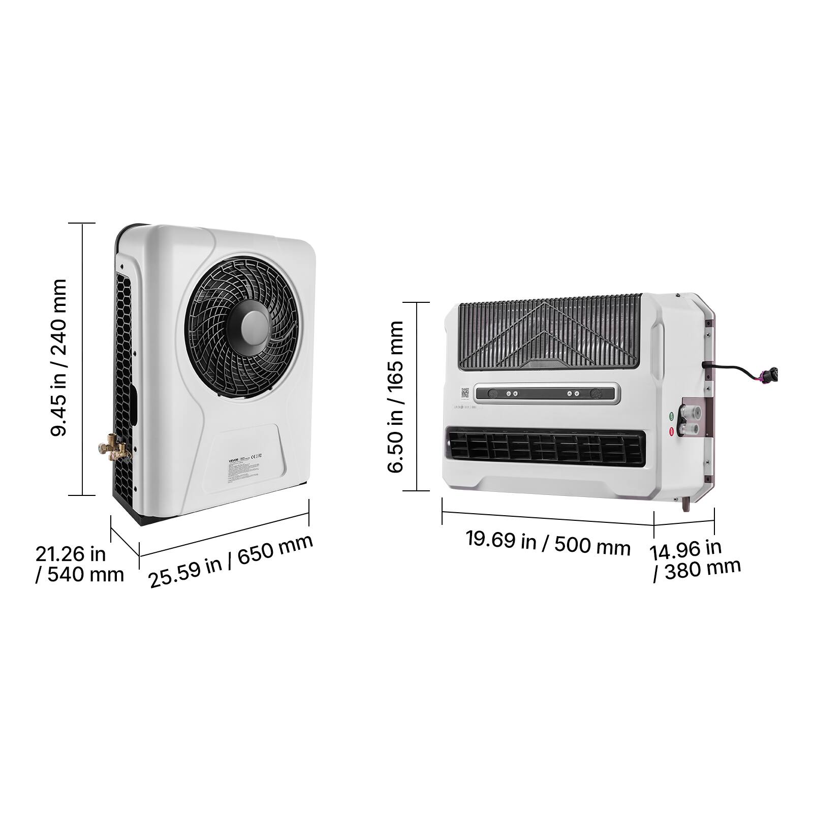 mm 240 / 9.45 in / 240 9.45 in  
- - : - mm / 165 / in / 165 in  
6.50 21.26 in 650 mm in  
I / 540 mm 25.59 19.69 in / 500 mm in  
14.96 380 mm