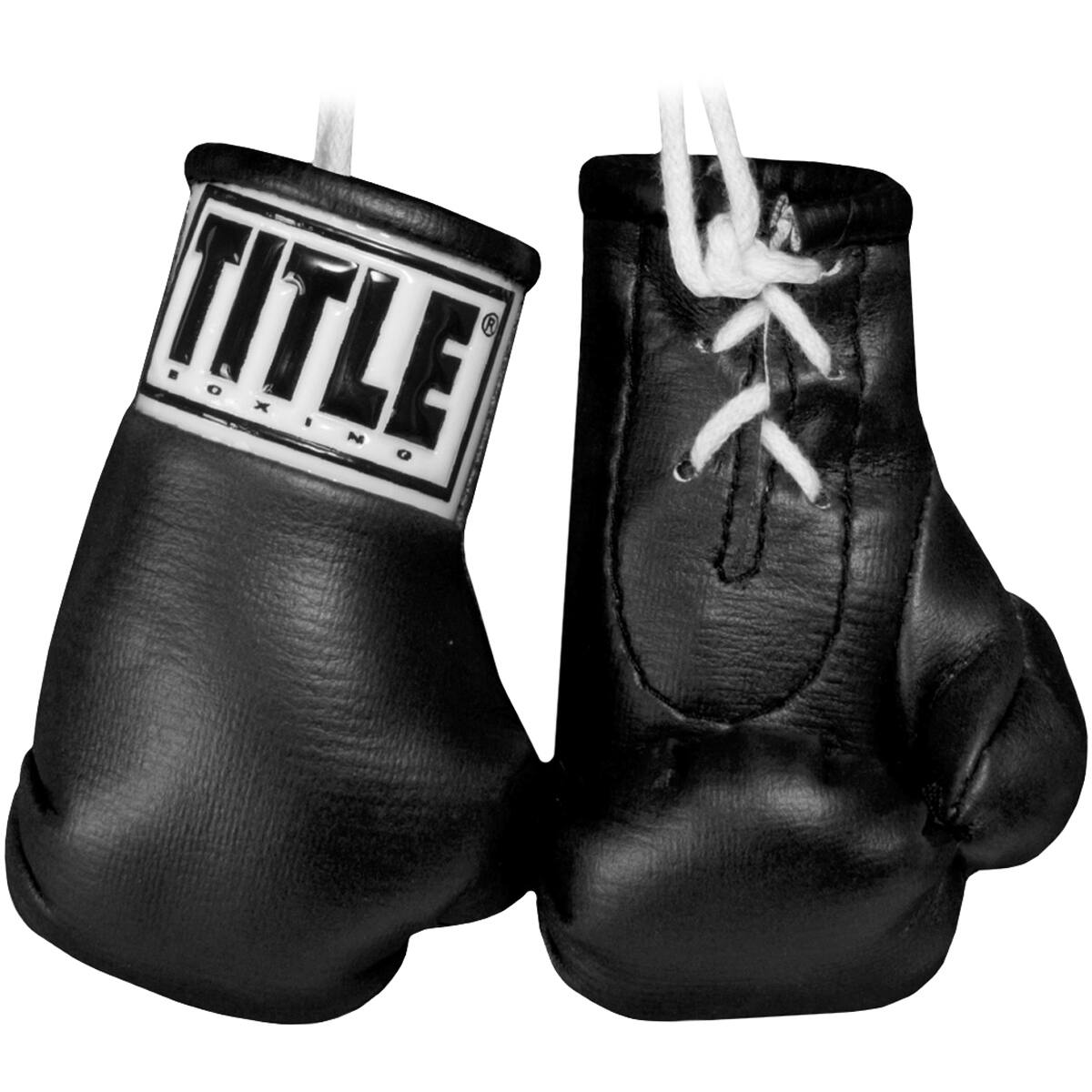 TITLE Boxing - 3.5" Authentic Detailed Mini Lace Up Gloves - Black