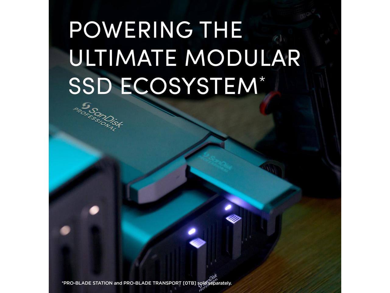 POWERING THE ULTIMATE MODULAR SSD ECOSYSTEM*  
SanDisk Professional  
*PRO-BLADE STATION and PRO-BLADE TRANSPORT [OTB] sold separately.
