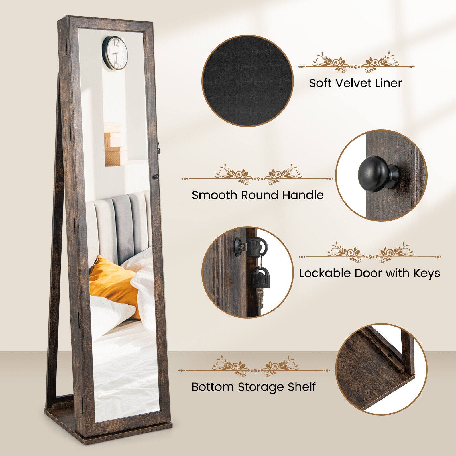12 Soft Velvet Liner  
Smooth Round Handle  
Lockable Door with Keys  
Bottom Storage Shelf
