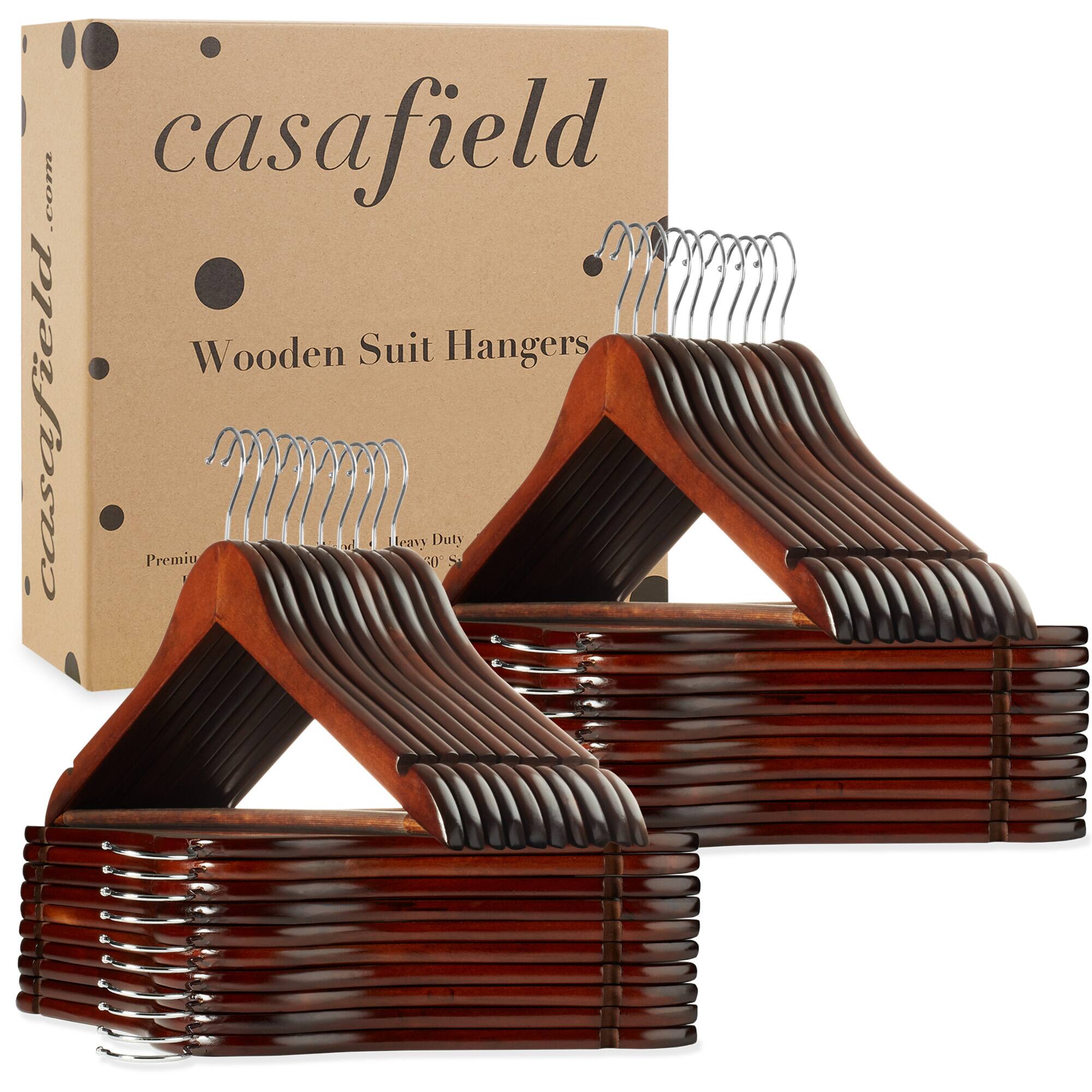 casafield Wooden Suit Hangers Premium Heavy Duty