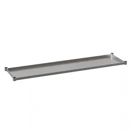 Front. Emma + Oliver - Under Shelf for Kitchen Prep and Work Tables - Adjustable Galvanized Lower Shelf for Stainless Steel Tables - Stainless Steel.