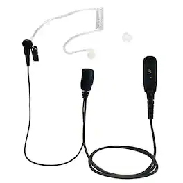 ProMaxPower - 1.5-Wire Acoustic Tube Earpiece with PTT Mic for Motorola XPR7580e, APX6000 & Other Radios - Black