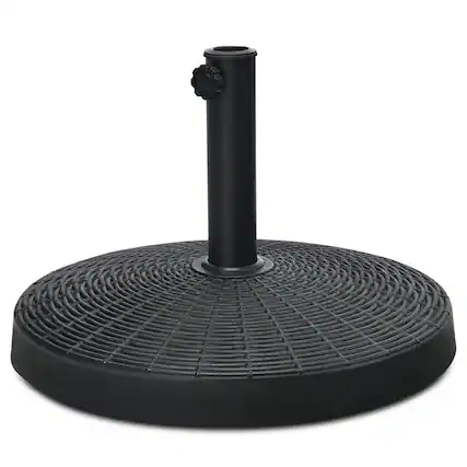 Front. Kadyn - Outdoor Umbrella Base49 LBS Patio Resin Umbrella Base Stand for Outdoor Black - Black.