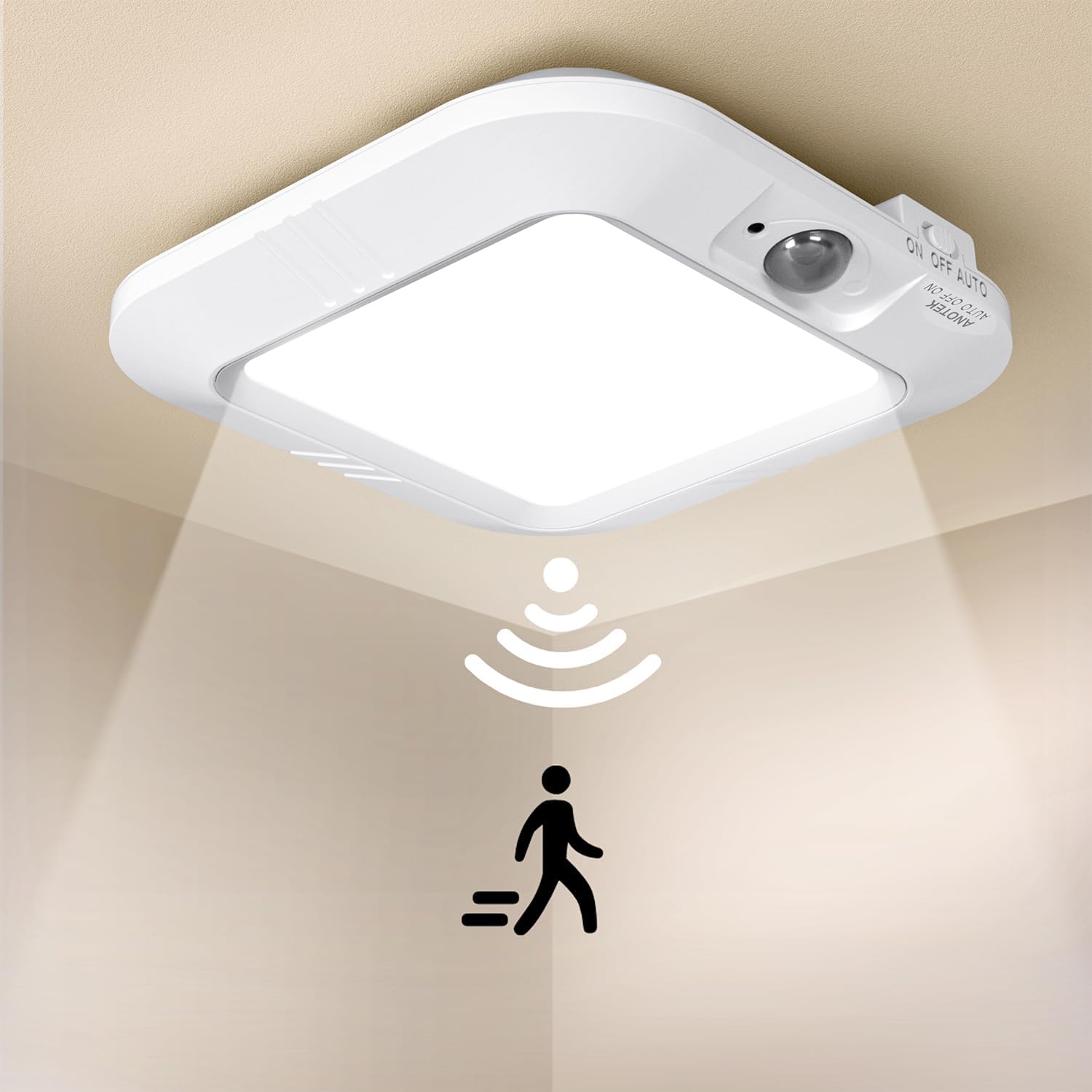 ACJPR - Battery Operated Motion Sensor LED Ceiling Light, Indoor, Daylight (72)