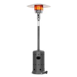 Nuu Garden - Metal Sparkling Gray Outdoor Heater with Wheels, ETL Certified