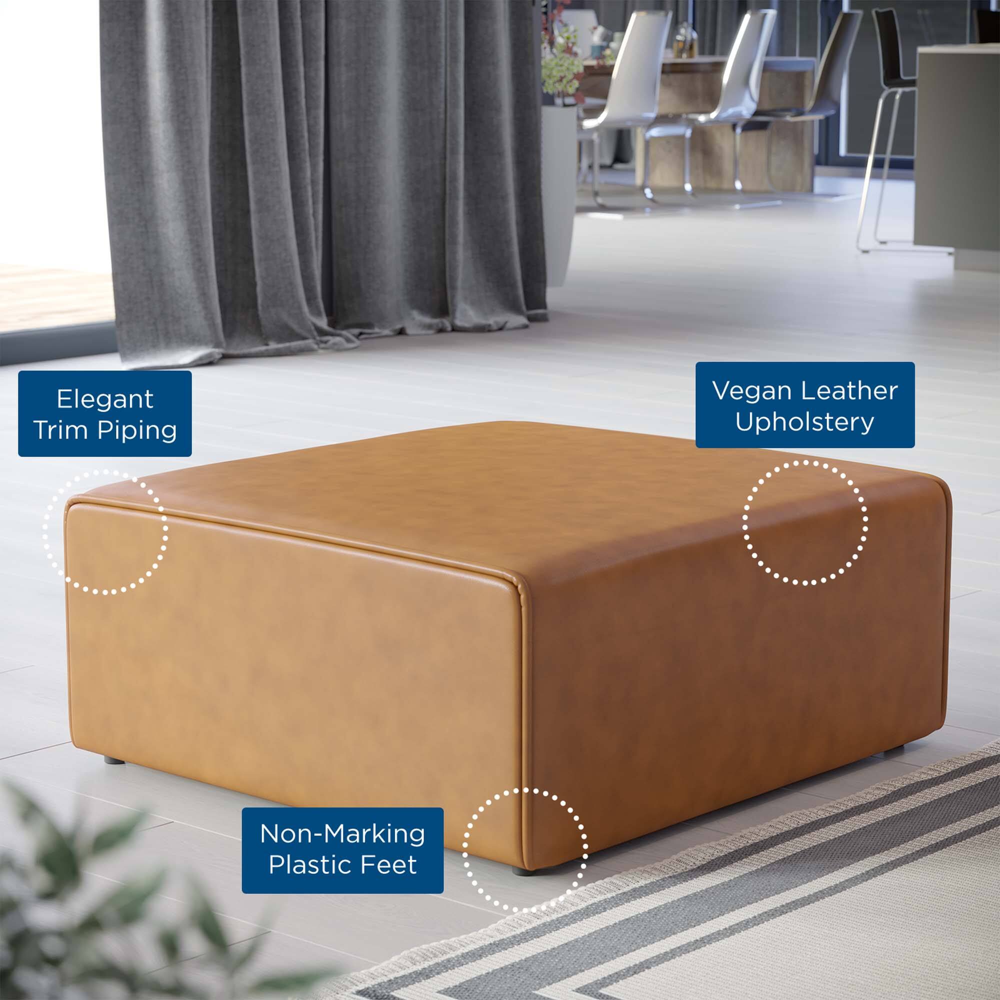 Elegant Trim Piping  
Vegan Leather Upholstery  
Non-Marking Plastic Feet