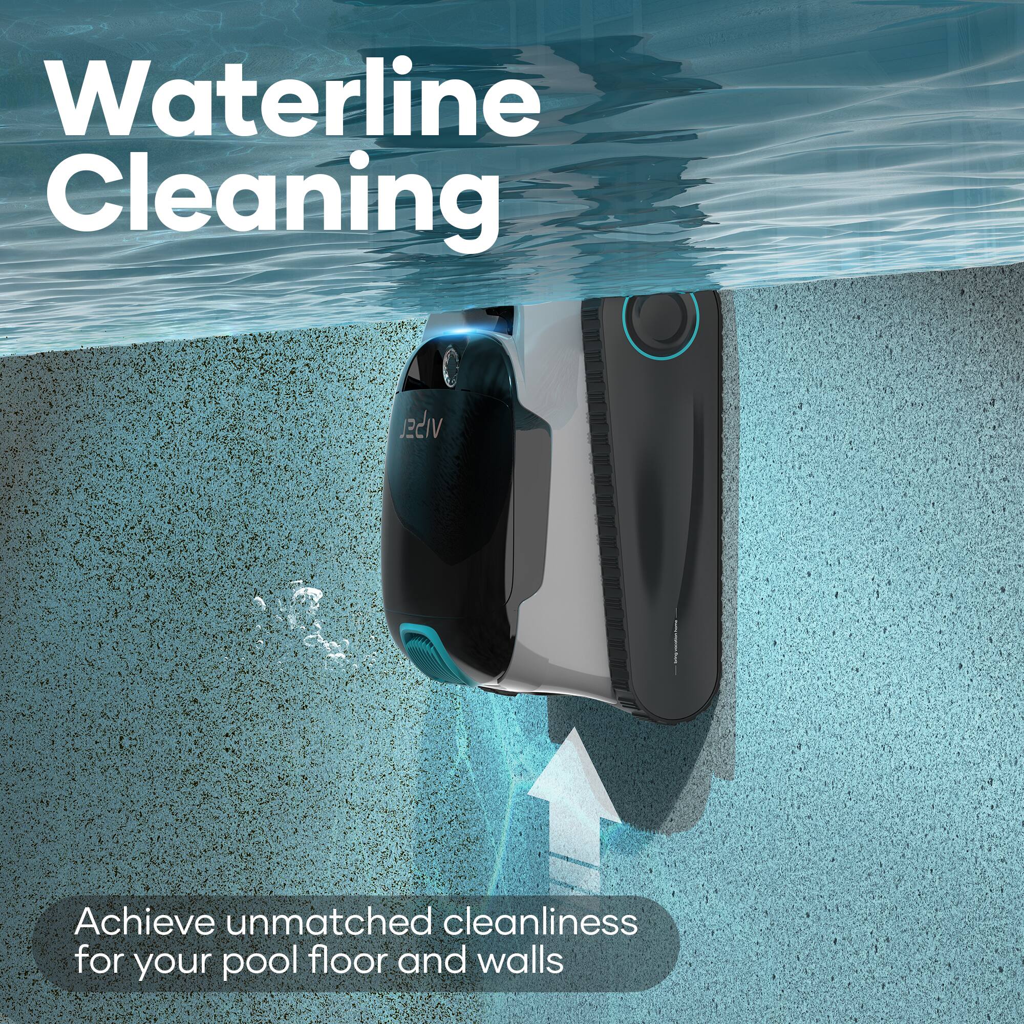 Waterline Cleaning: Achieve unmatched cleanliness for your pool floor and walls.