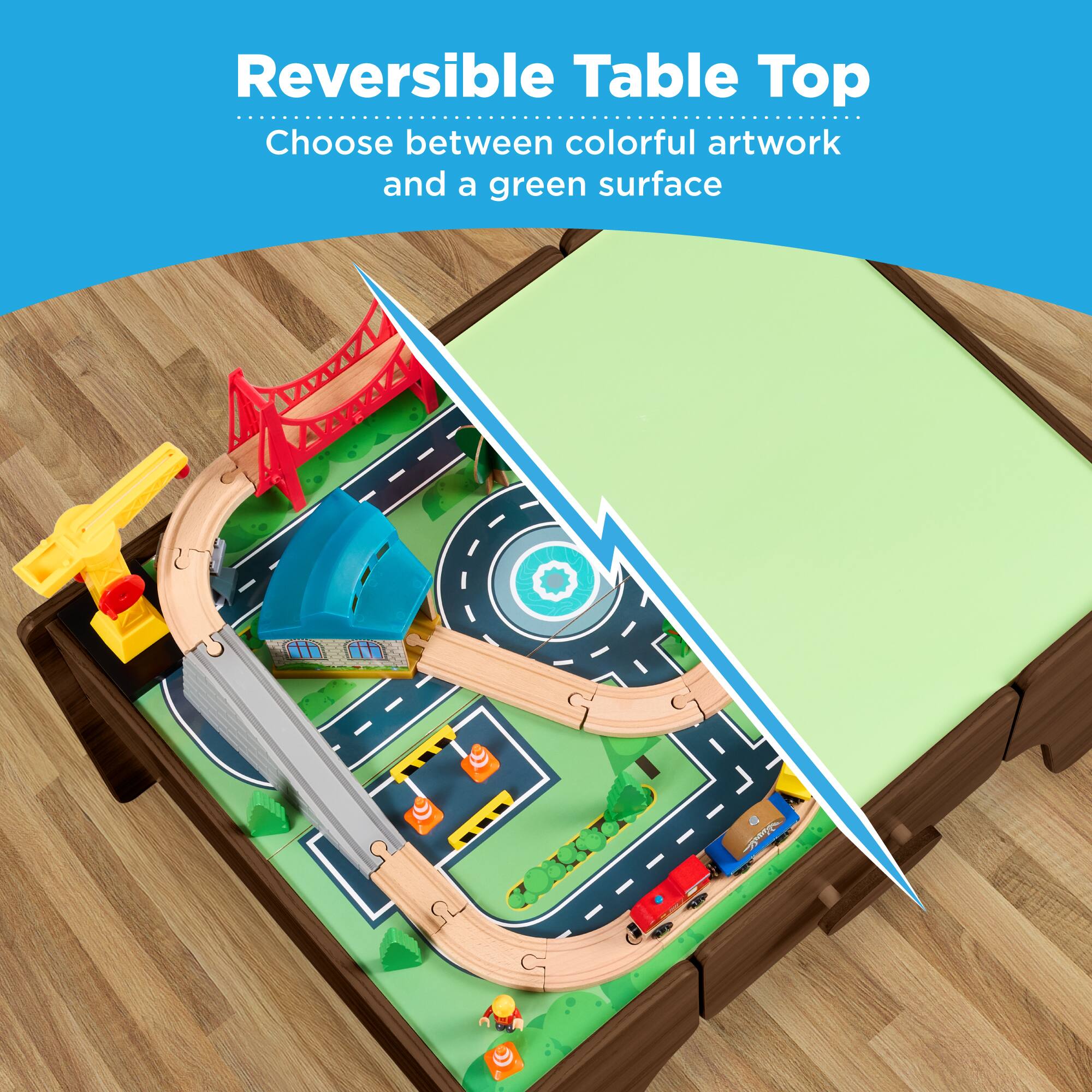 Reversible Table Top

Choose between colorful artwork and a green surface